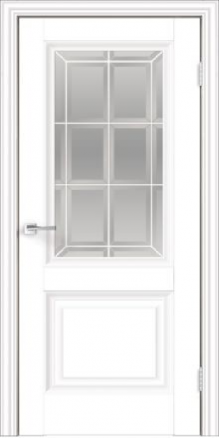 Дверь Alto 8 Эмалит белый со стеклом - фото 1