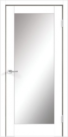 Дверь Alto 4Z Эмалит белый зеркало + филенка - фото 1
