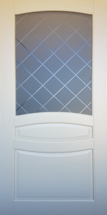 Дверь Таир RAL Стекло с алмазной гравировкой Сатинат белый - фото 1